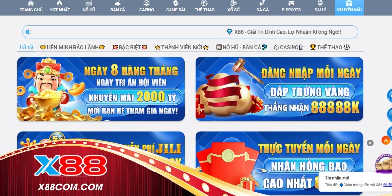 Các bước kích hoạt khuyến mãi X88 trong tài khoản 