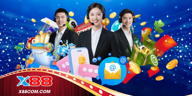 Hướng dẫn liên hệ X88 qua live chat, email chính thức